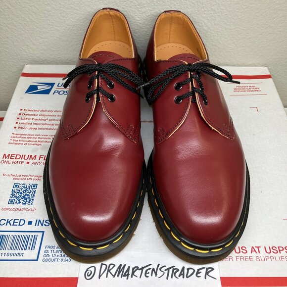 90's Vintage ENGLAND gibsons Wmns sz 8 shoes Dr. Martens 1461 cherry red oxblood - Picture 11 of 16